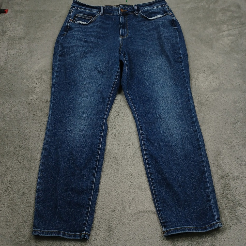 Judy Blue Jeans Womens 18W Blue Denim Slim Fit Distressed Preppy Modern